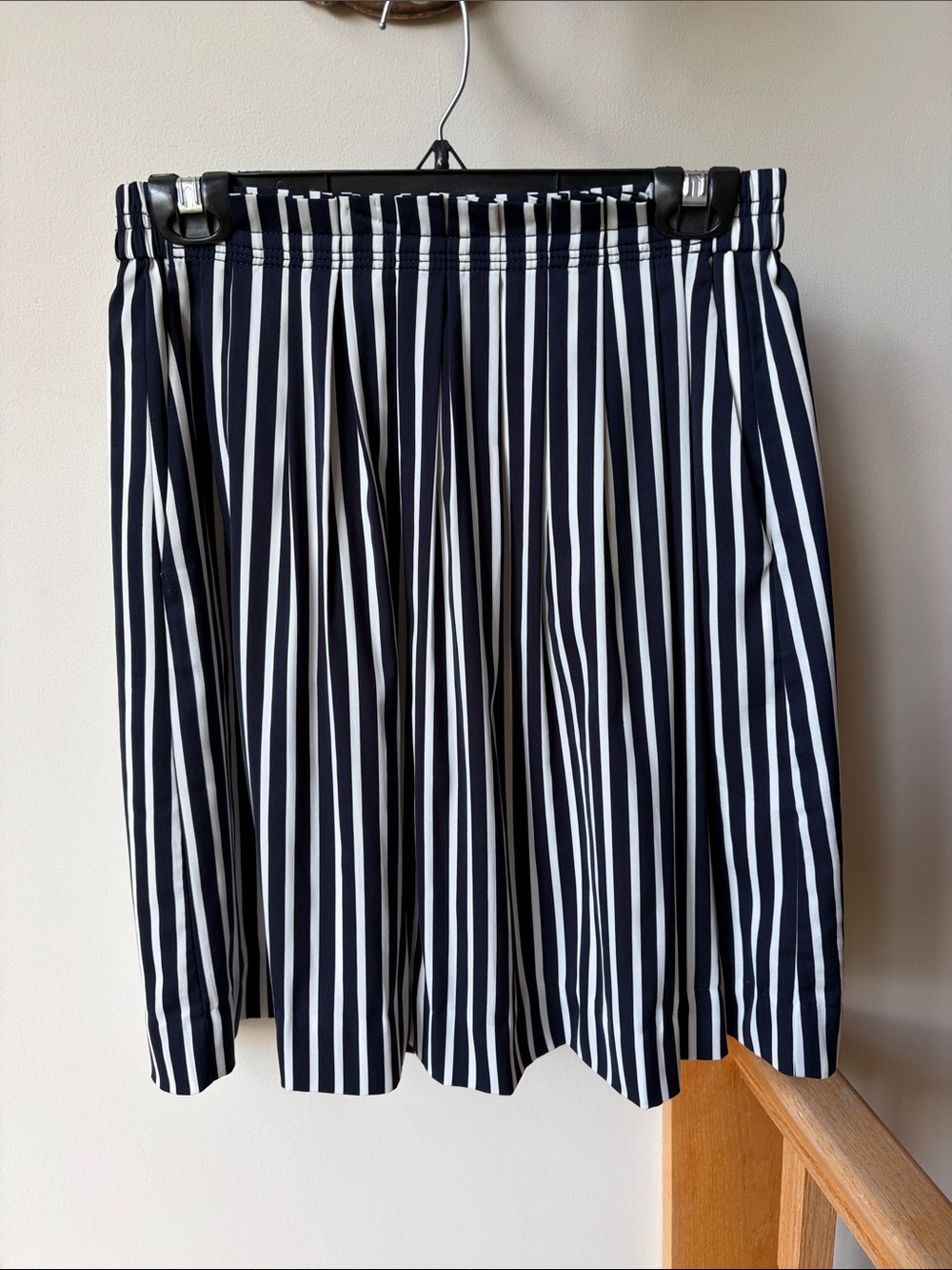 J. CREW Sidewalk Skirt Navy White Stripe Fully Lined Size 6
